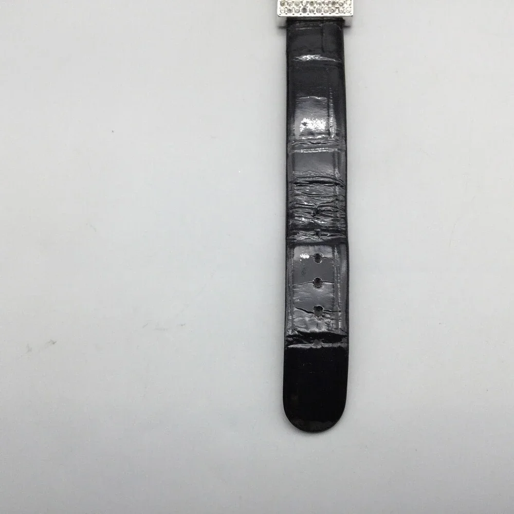 Victoria Wieck Womens Watch 19mm MOP Dial Leather Crystal Bezel New Battery